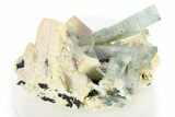 Aquamarine and Schorl Crystals on Feldspar - Namibia #281644-1